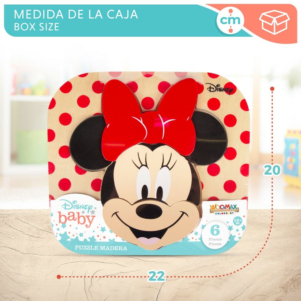 Barnpussel i trä Disney Minnie Mouse + 12 månader 6 Delar (12 antal) - 13