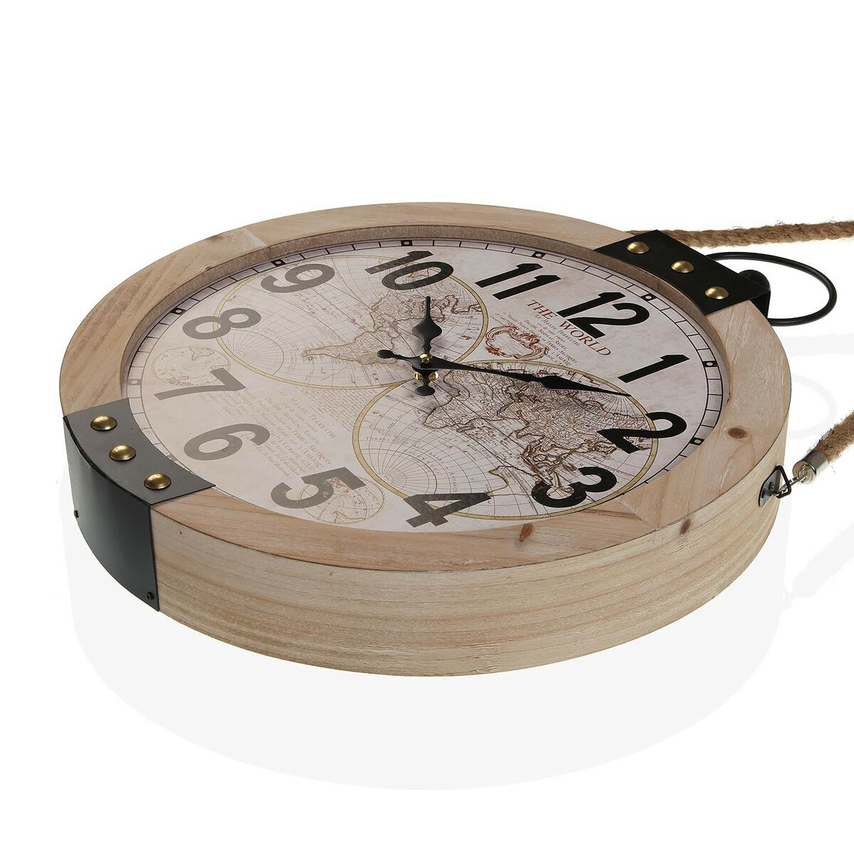 Väggklocka Versa Mapamundi 40 x 6,5 x 47 cm Trä MDF - 9