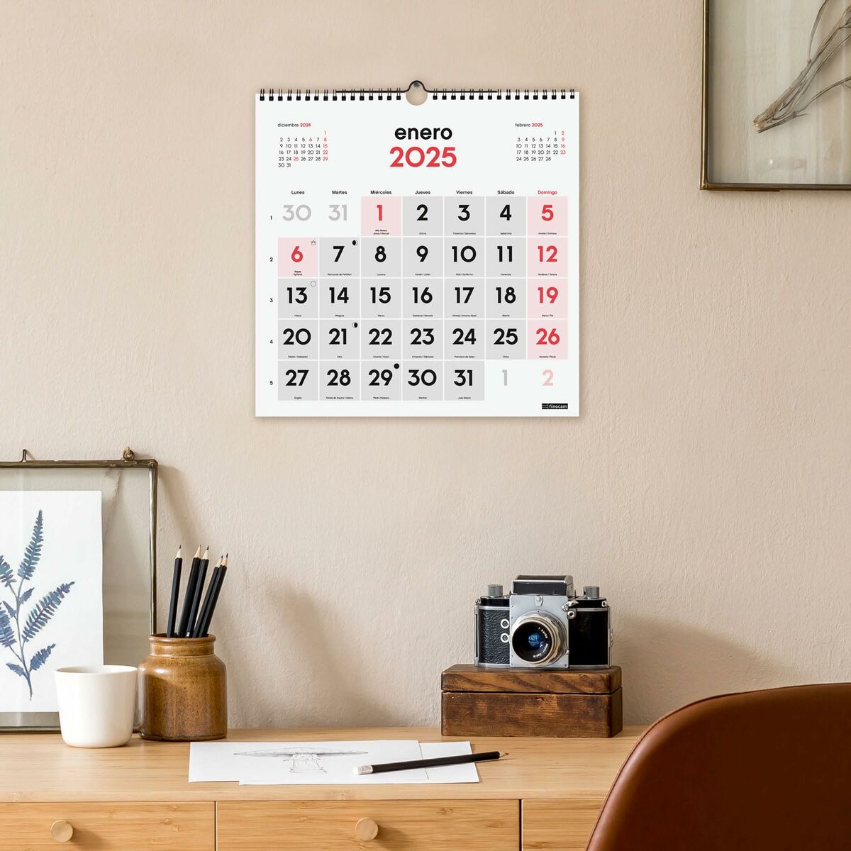Väggkalender Finocam Papper 2025 30 x 30 cm - 2