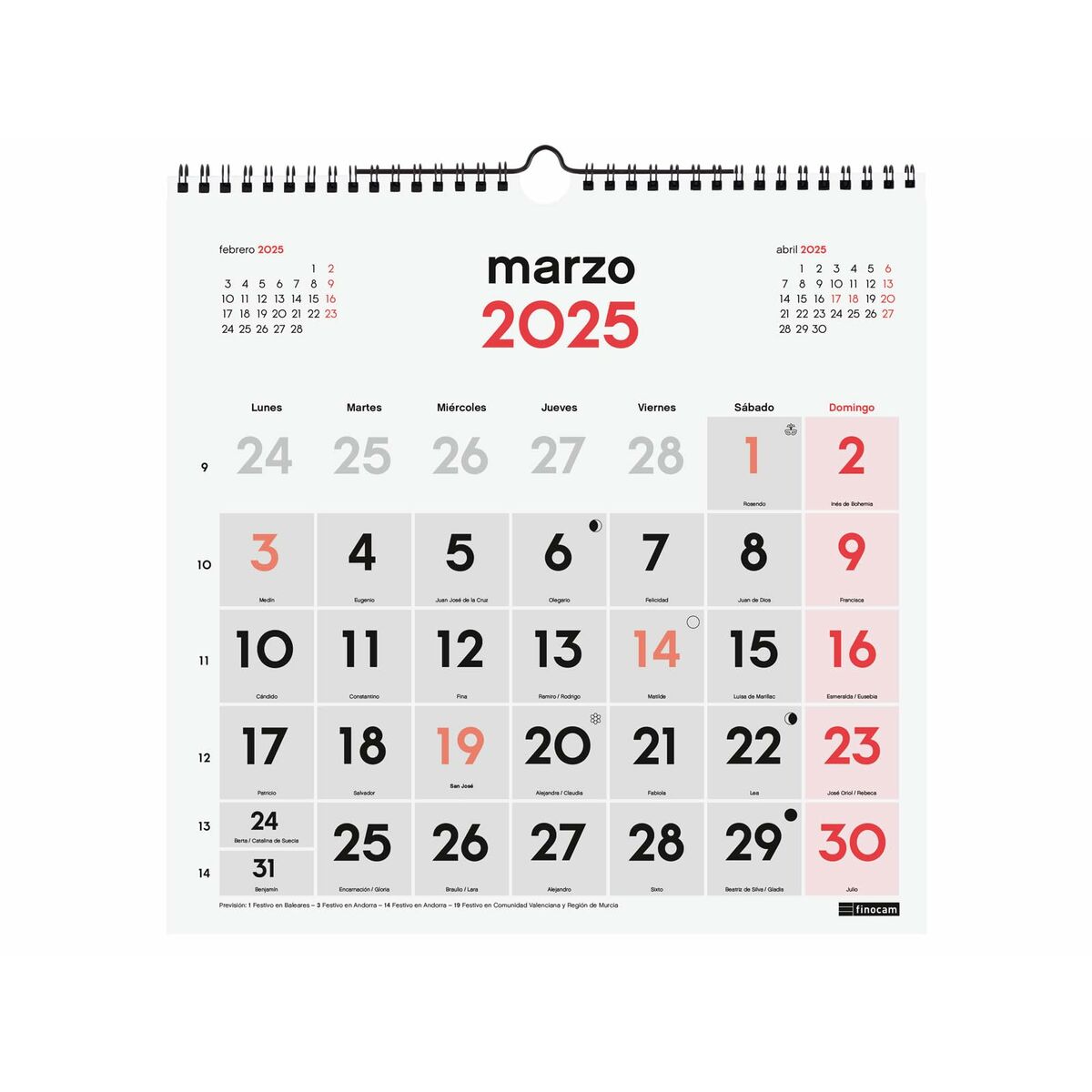 Väggkalender Finocam Papper 2025 30 x 30 cm - 3
