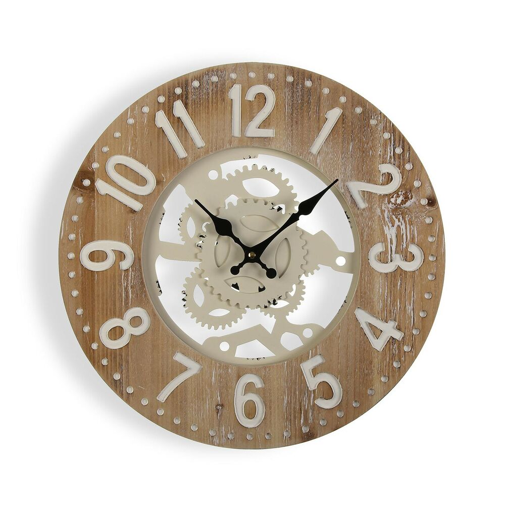 Väggklocka Versa 40 x 4,5 x 40 cm Metall Trä MDF