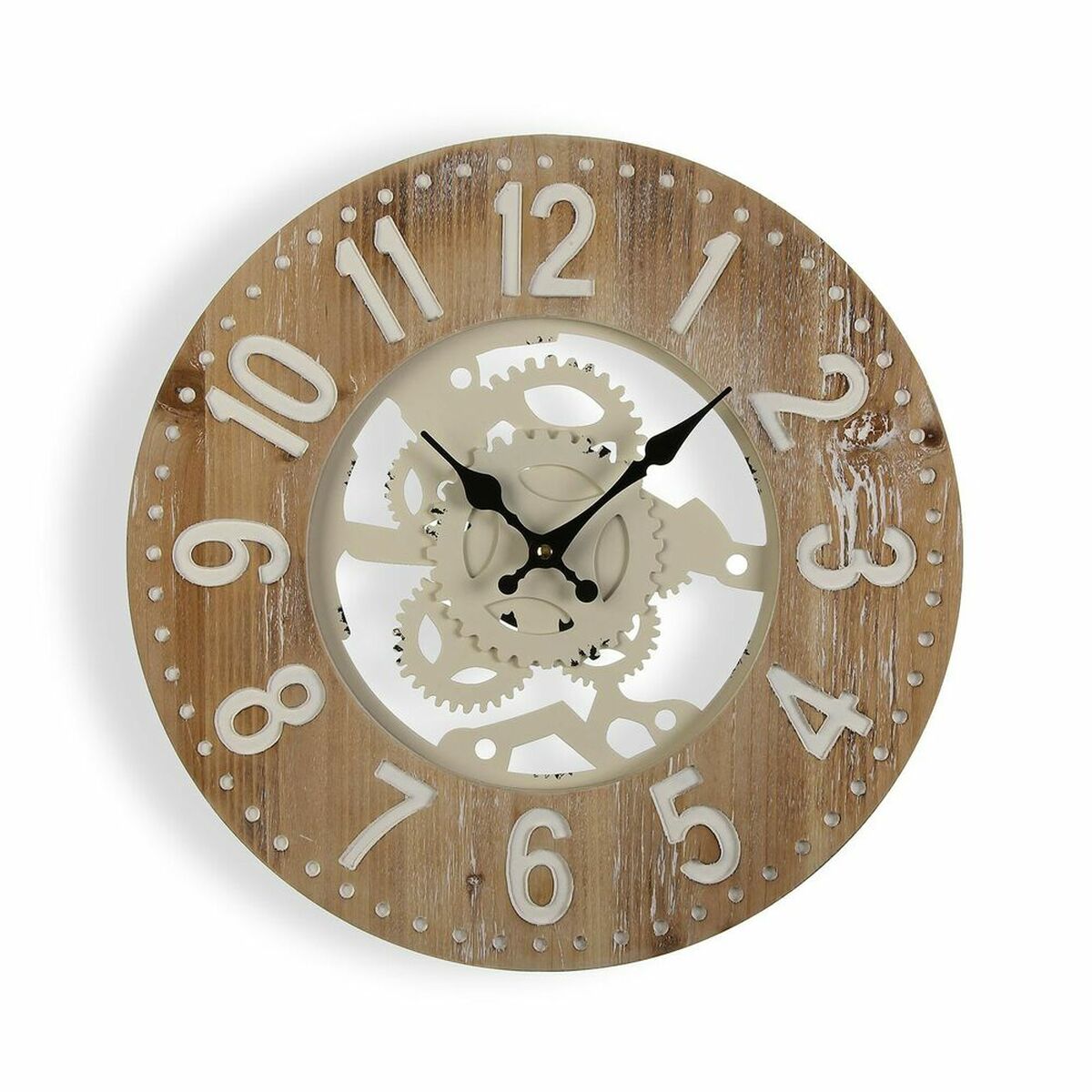 Väggklocka Versa 40 x 4,5 x 40 cm Metall Trä MDF - 2