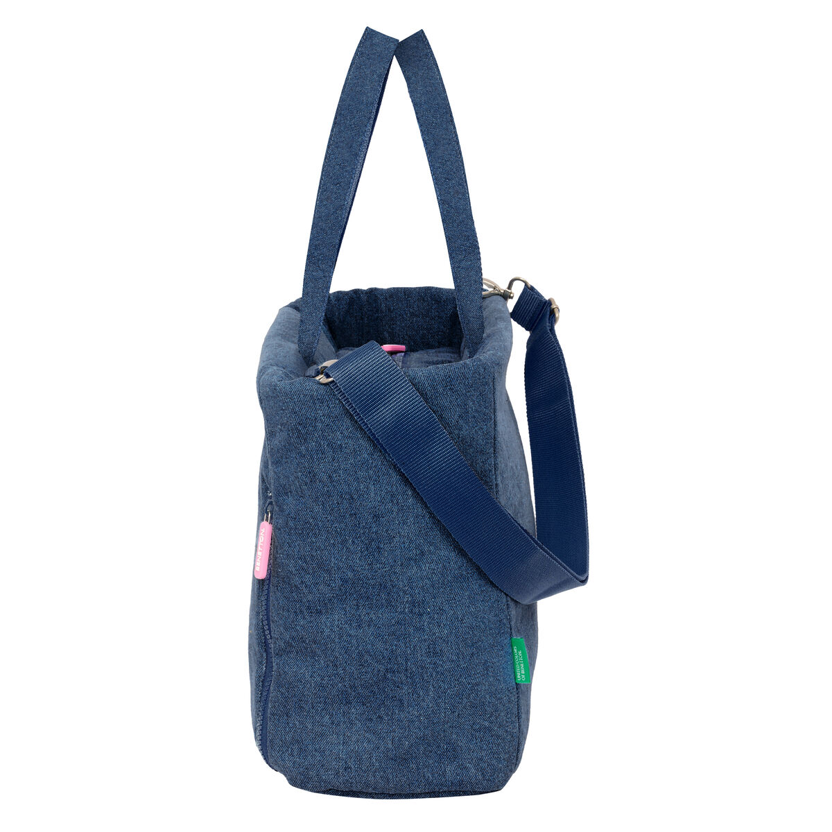 Väska Benetton Denim Blå 40 x 31 x 17 cm - 3