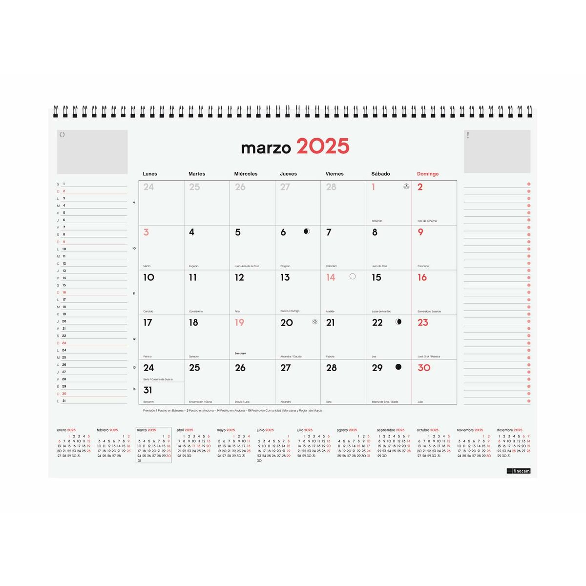 Skrivbordskalender Finocam Papper 42 x 31 cm 2025 - 4