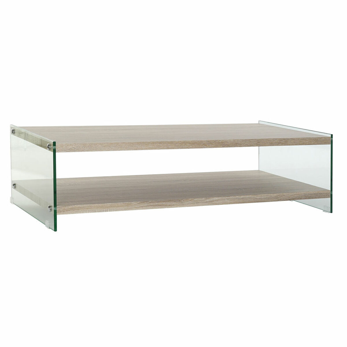 Soffbord DKD Home Decor Multicolour Transparent Naturell Trä Glas Trä MDF 130 x 65 x 35,5 cm - 5