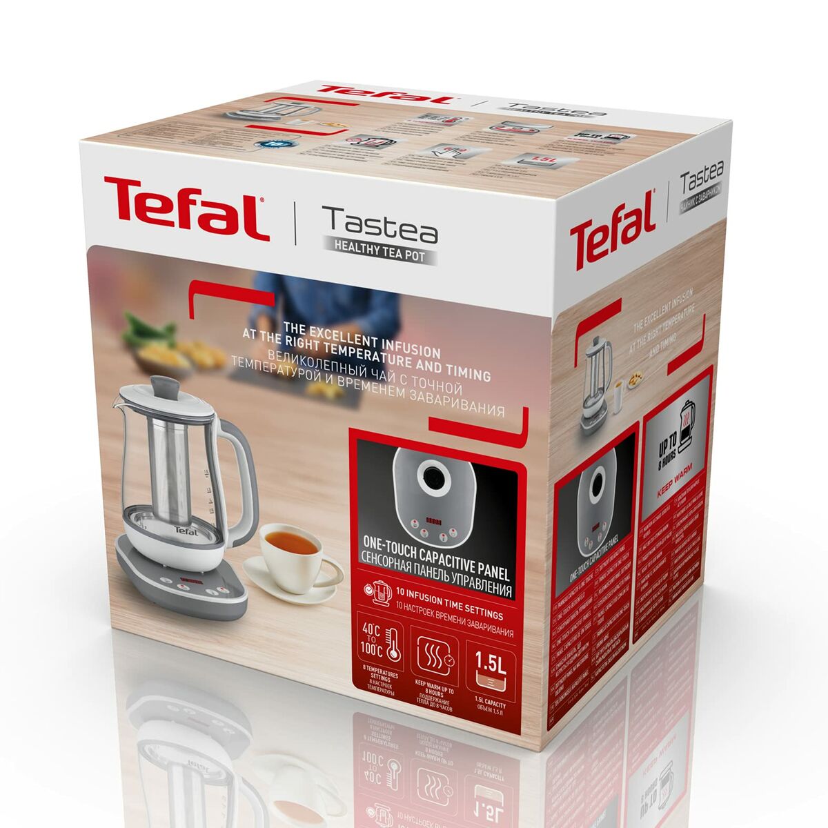 Elektrisk vattenkokare och tekanna Tefal BJ551B10 Vit/Grå Rostfritt stål 1,5 L - 5