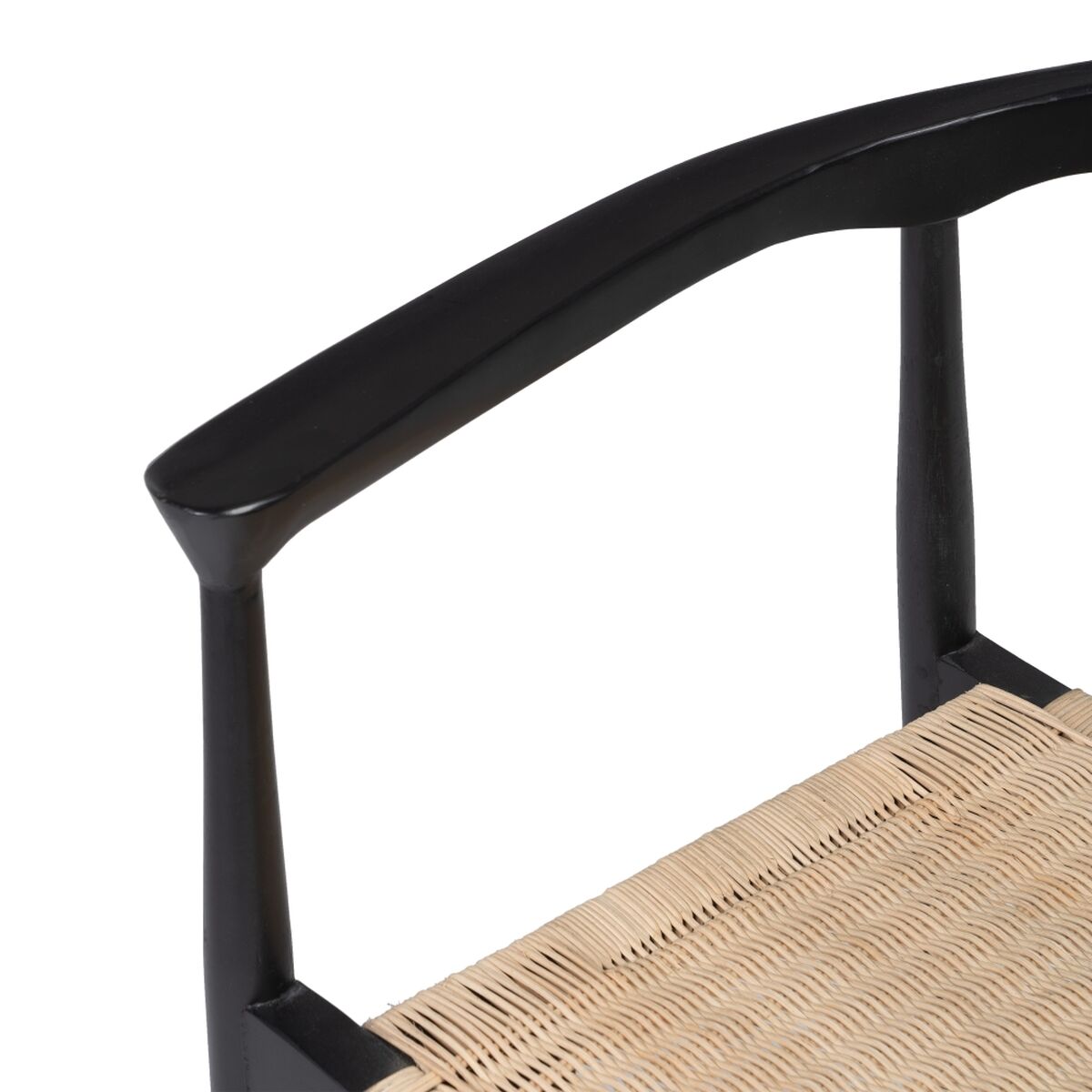 Matsalsstol Svart Naturell Rattan teakträ 59 x 58 x 76,5 cm - 5