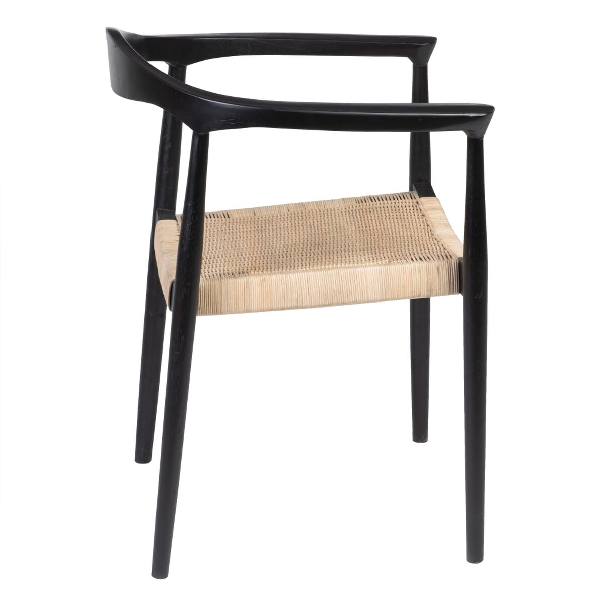 Matsalsstol Svart Naturell Rattan teakträ 59 x 58 x 76,5 cm - 3