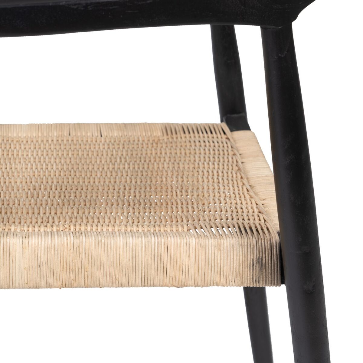 Matsalsstol Svart Naturell Rattan teakträ 59 x 58 x 76,5 cm - 7