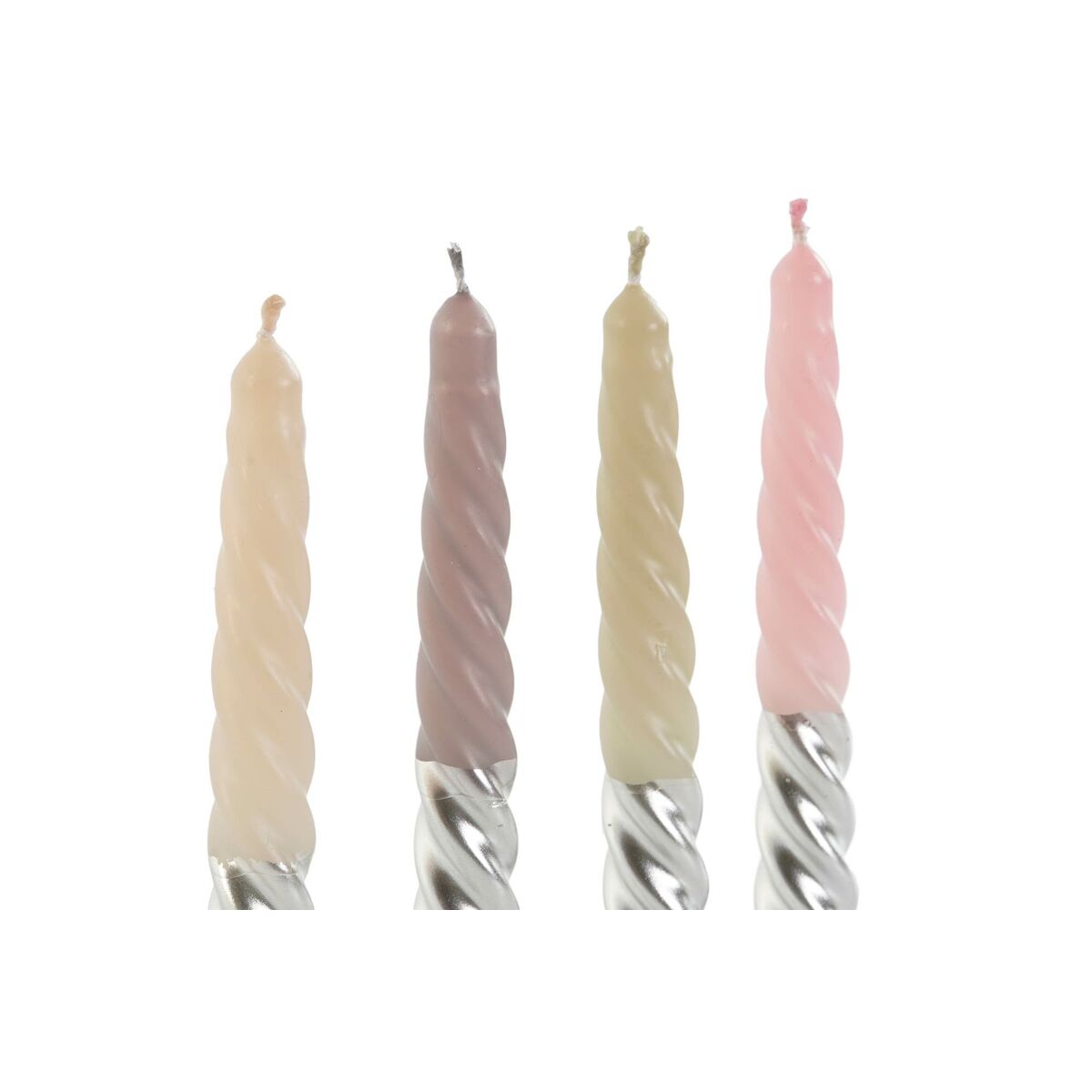 Set med levande ljus DKD Home Decor Dvobarvna 2 x 2 x 18,5 cm 4 Delar (4 antal) - 5