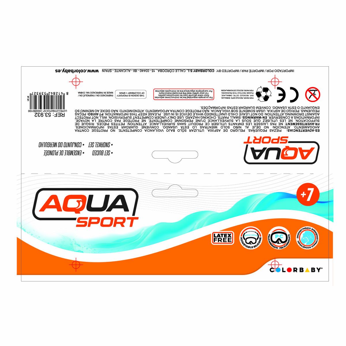 Snorkel och cyklop AquaSport Barn - 11