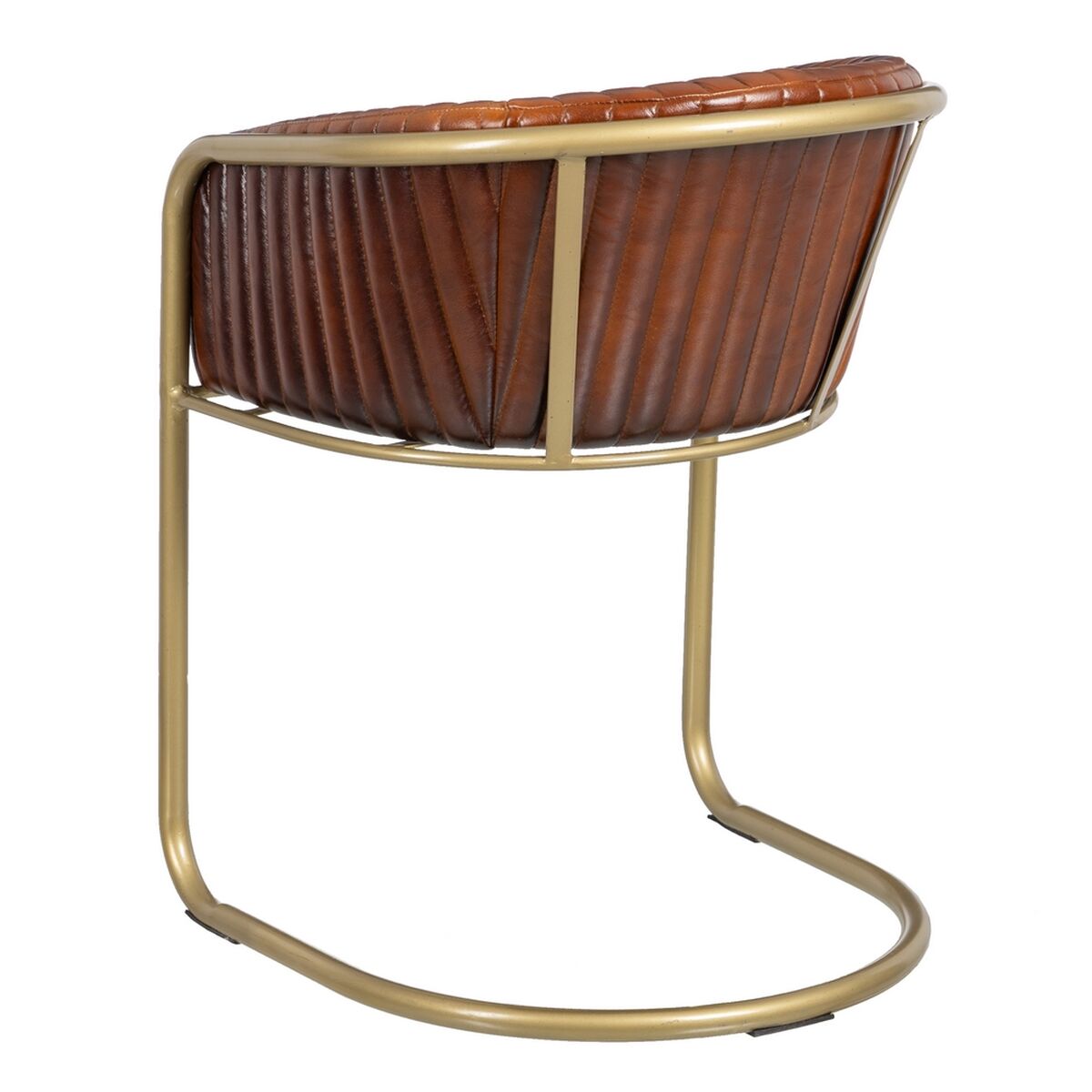 Matsalsstol Brun Gyllene Läder Järn 55 x 53 x 74 cm - 4