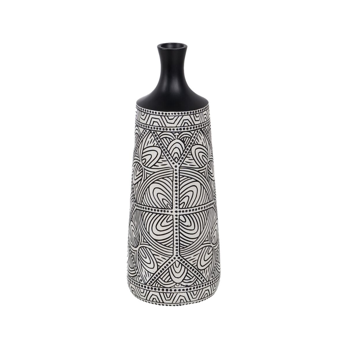 Vas Vit Svart Polyresin 17,5 x 17,5 x 48 cm