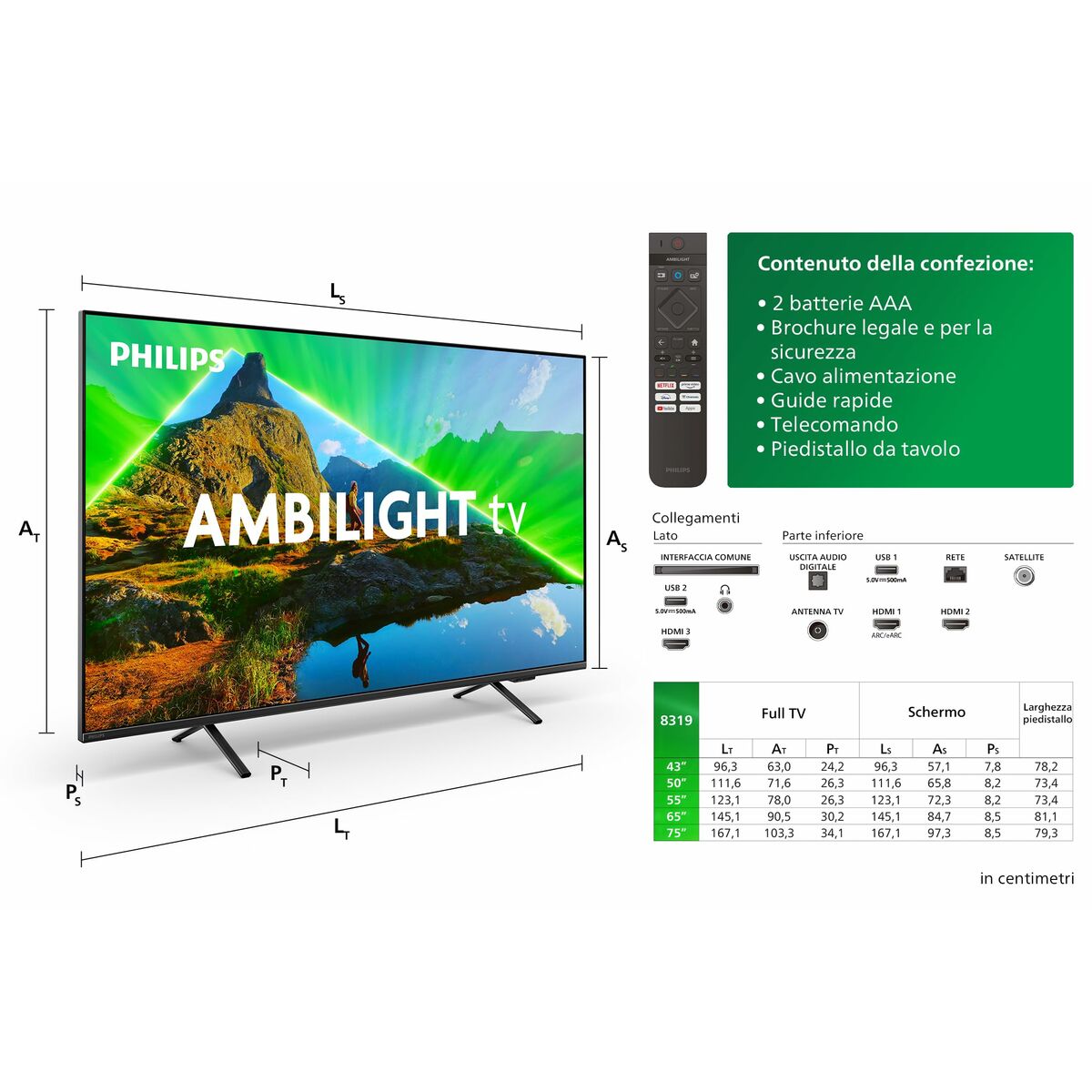 Smart TV Philips 65PUS8319/12 4K Ultra HD 65" LED HDR HDR10 Wifi Svart 165,1 cm - 3
