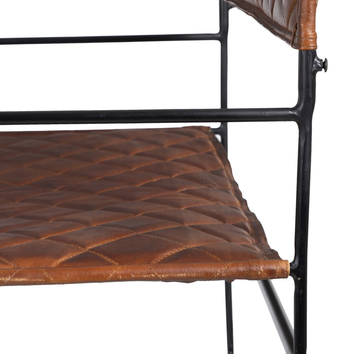 Matsalsstol Brun Svart Läder Järn 76 x 75 x 89 cm - 8