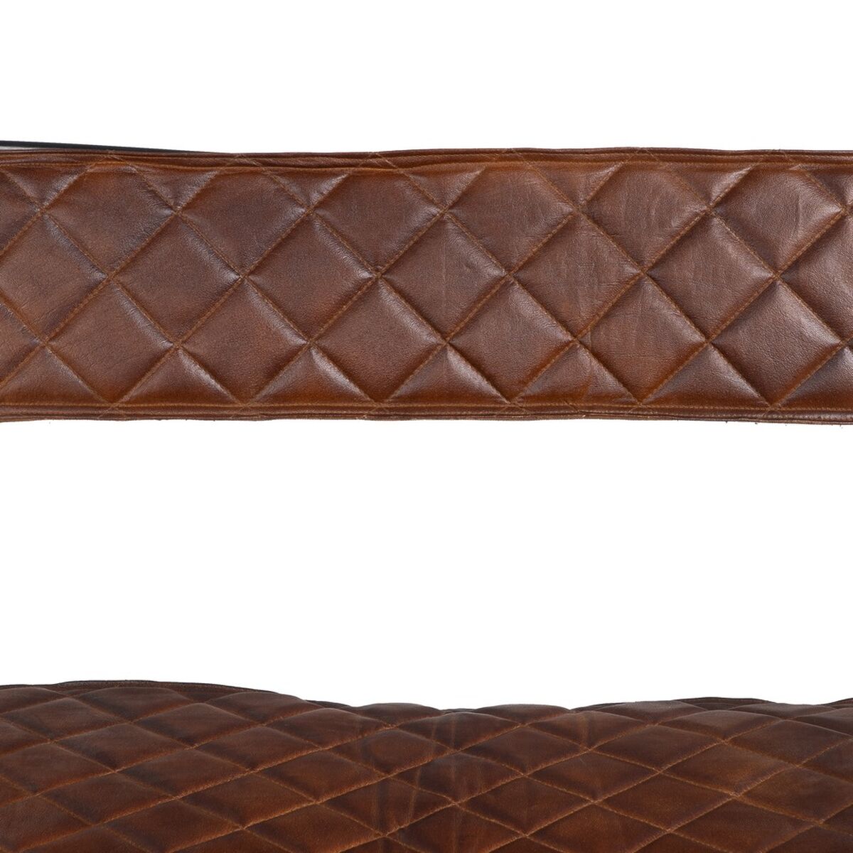 Matsalsstol Brun Svart Läder Järn 76 x 75 x 89 cm - 5