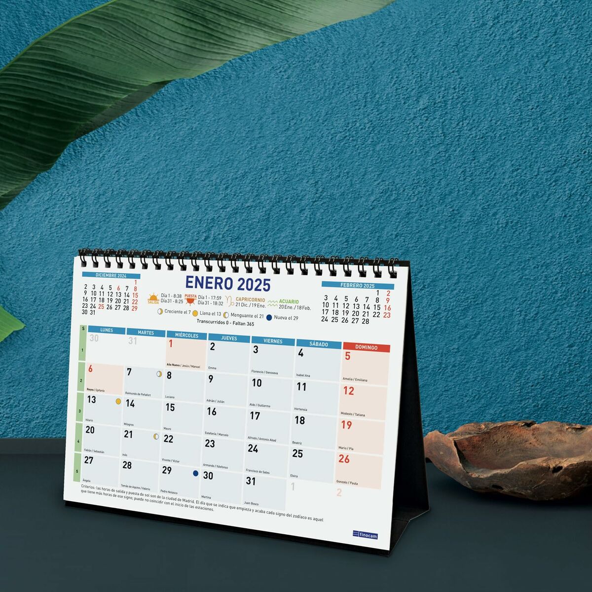 Skrivbordskalender Finocam Multicolour Papper 21 x 15 cm 2025 - 2