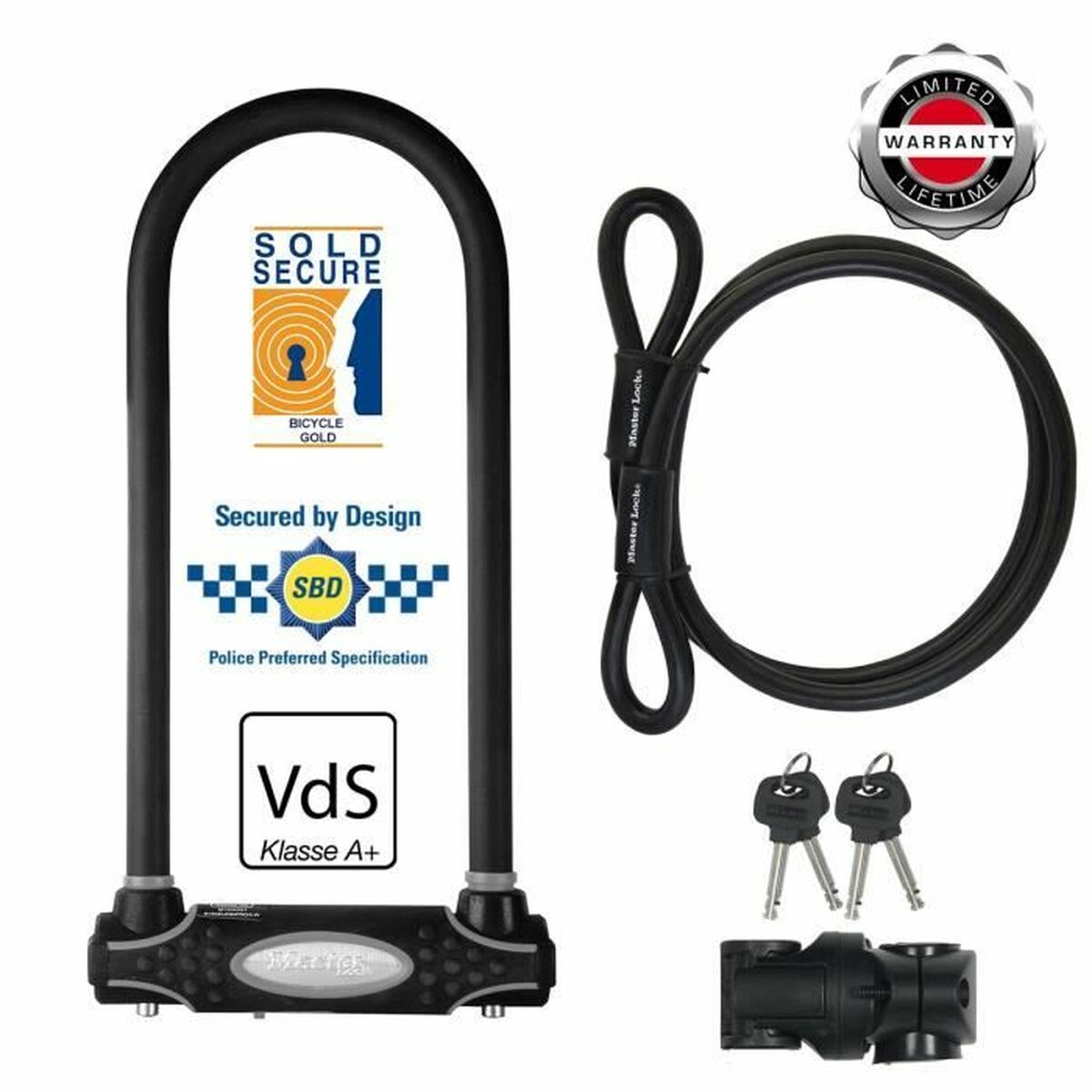 Hänglås med nyckel Master Lock Svart - 2