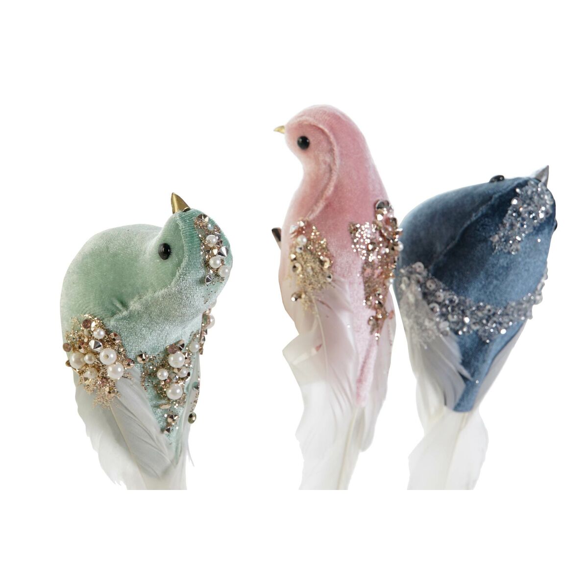 Julgranskula DKD Home Decor Multicolour Fågel 25 x 7 x 6 cm (3 antal) - 2