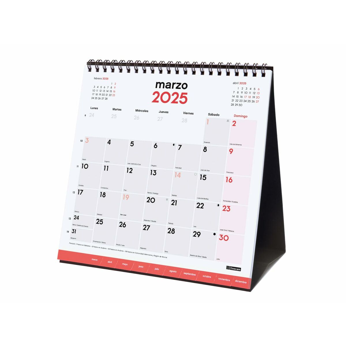 Skrivbordskalender Finocam Papper 19 x 19 cm 2025 - 2