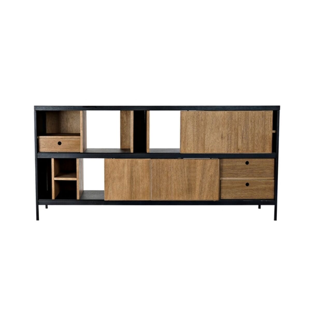 Skänk DKD Home Decor Alvin Svart Naturell Järn Aske 160 x 40 x 75 cm - 2