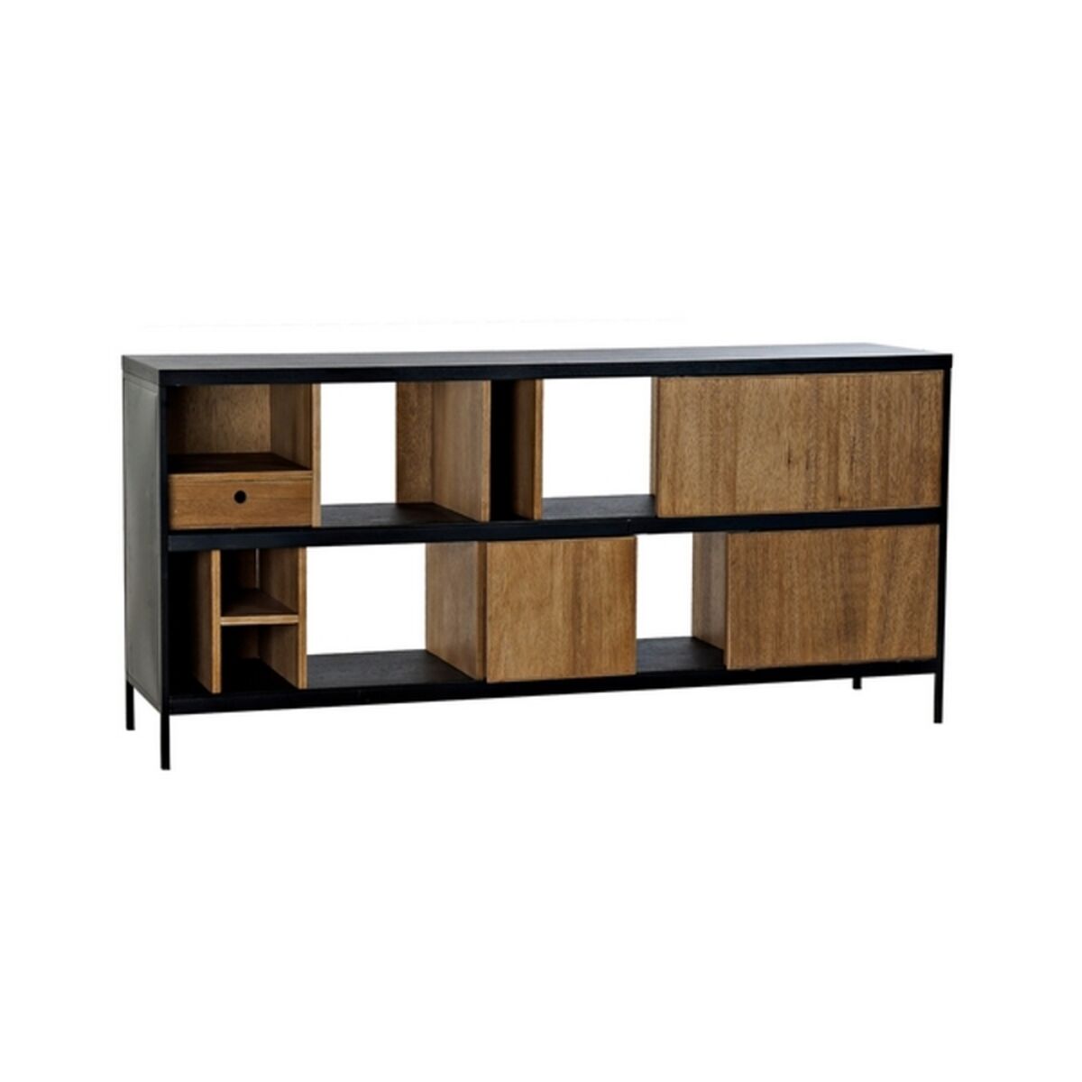 Skänk DKD Home Decor Alvin Svart Naturell Järn Aske 160 x 40 x 75 cm