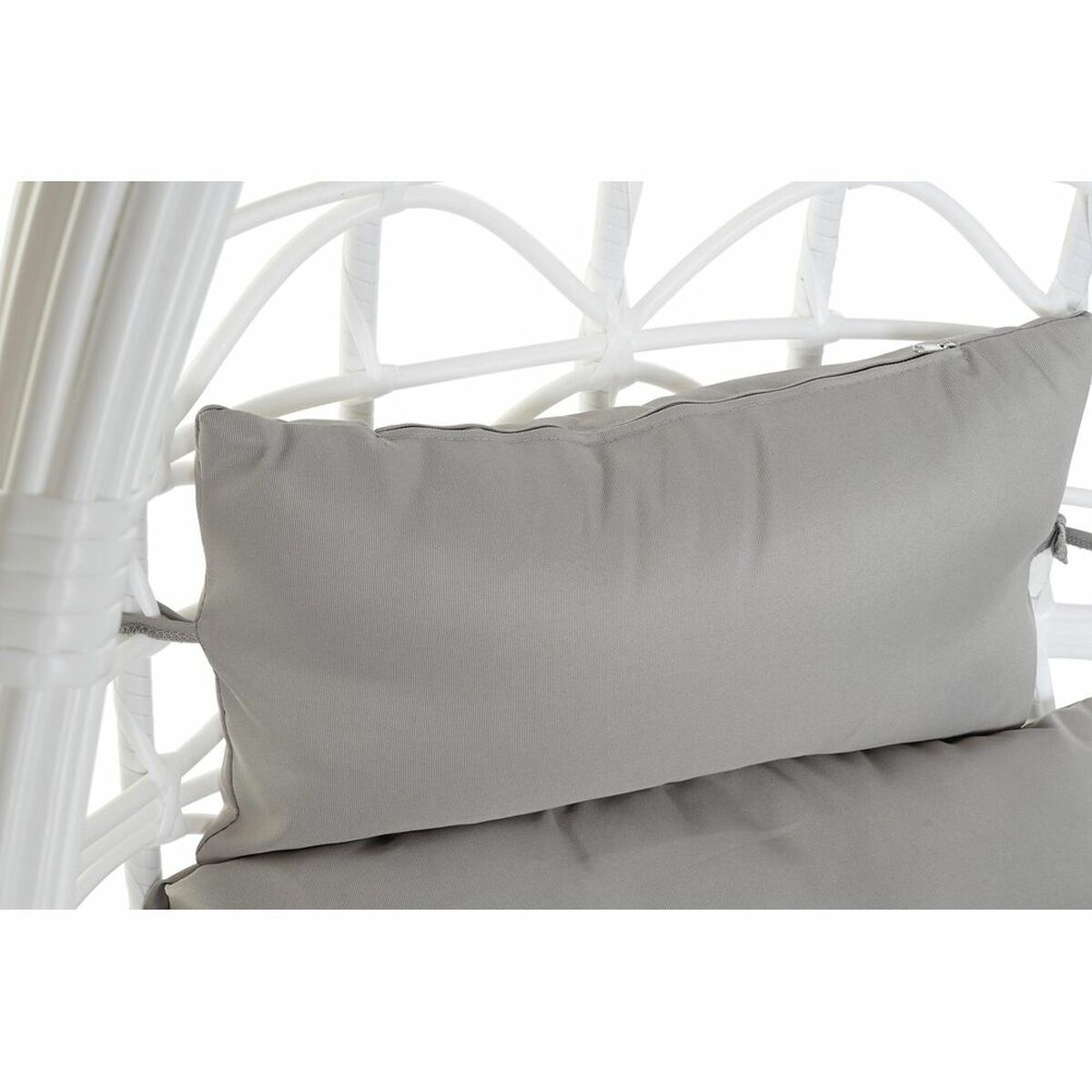 Hängande trädgårdsfåtölj DKD Home Decor 90 x 70 x 110 cm Grå Metall syntetisk rattan Vit - 3