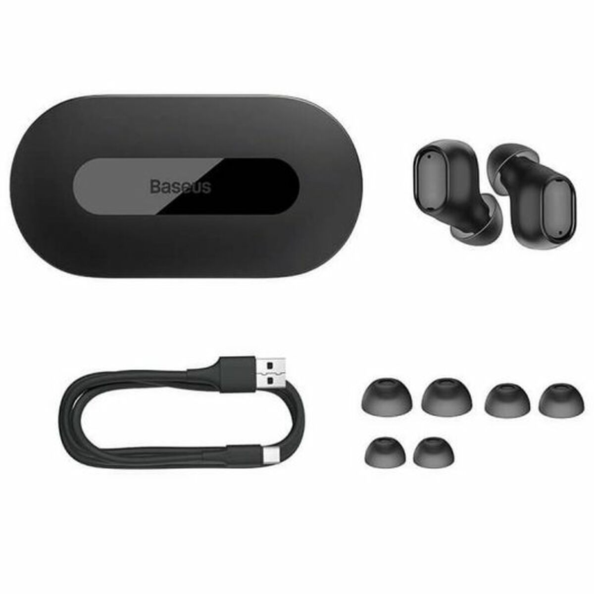 Hörlurar med Mikrofon Baseus Svart - 5