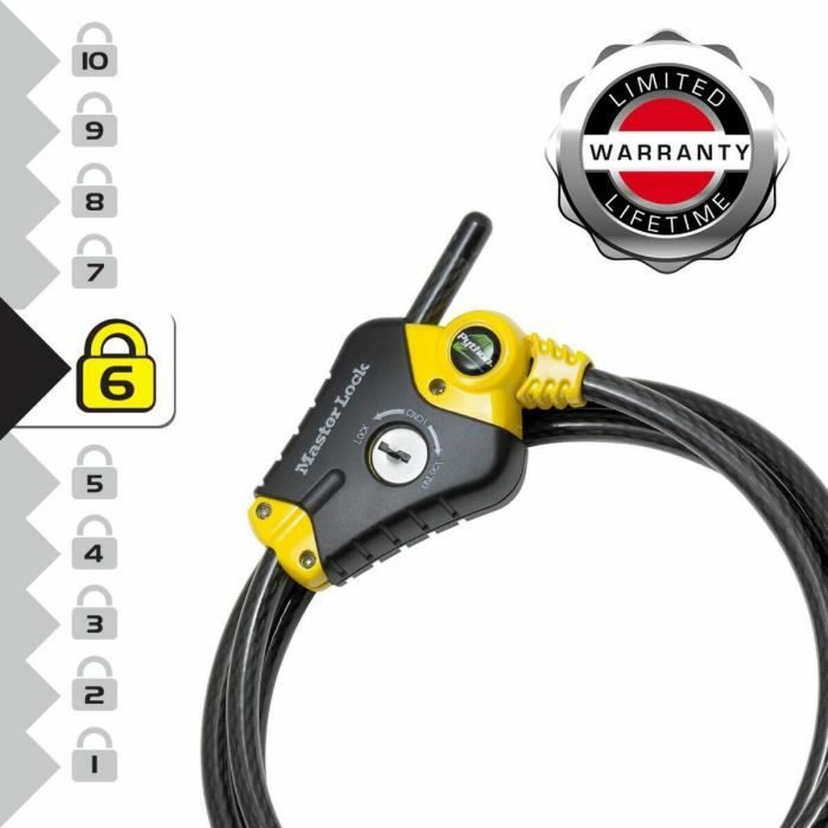 Hänglås med nyckel Master Lock Svart - 2