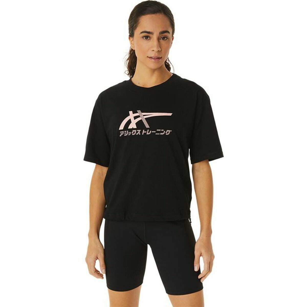 T-shirt med kortärm Dam Asics Tiger Svart - 2