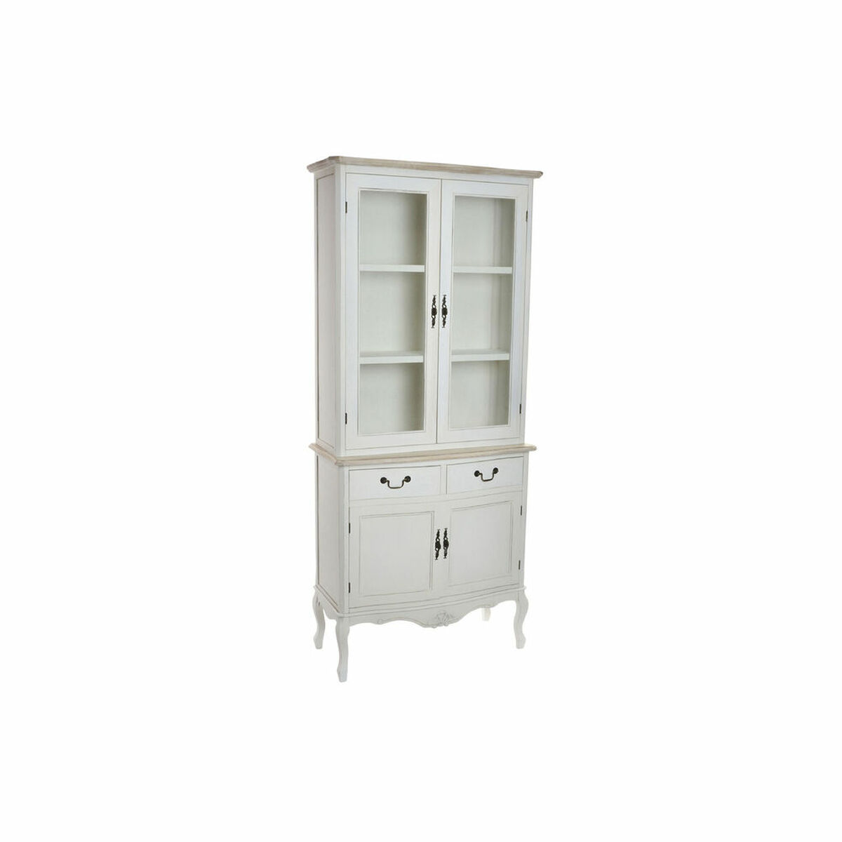 Visningsställ DKD Home Decor Glas Trä Vit (88 x 40 x 200 cm)