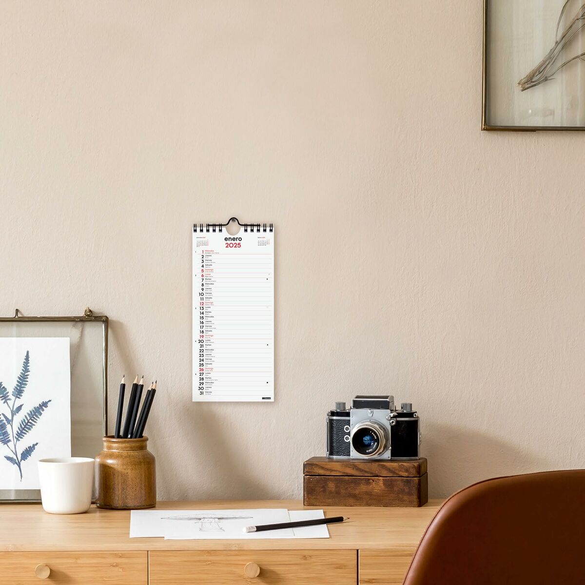 Väggkalender Finocam Papper 2025 11 x 23,5 cm - 2