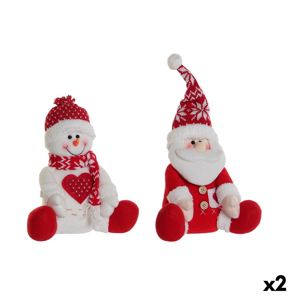 Julgranskula DKD Home Decor Vit Röd 24 x 14 x 30,5 cm (2 antal) - 4