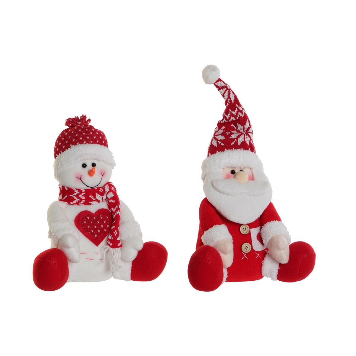 Julgranskula DKD Home Decor Vit Röd 24 x 14 x 30,5 cm (2 antal)