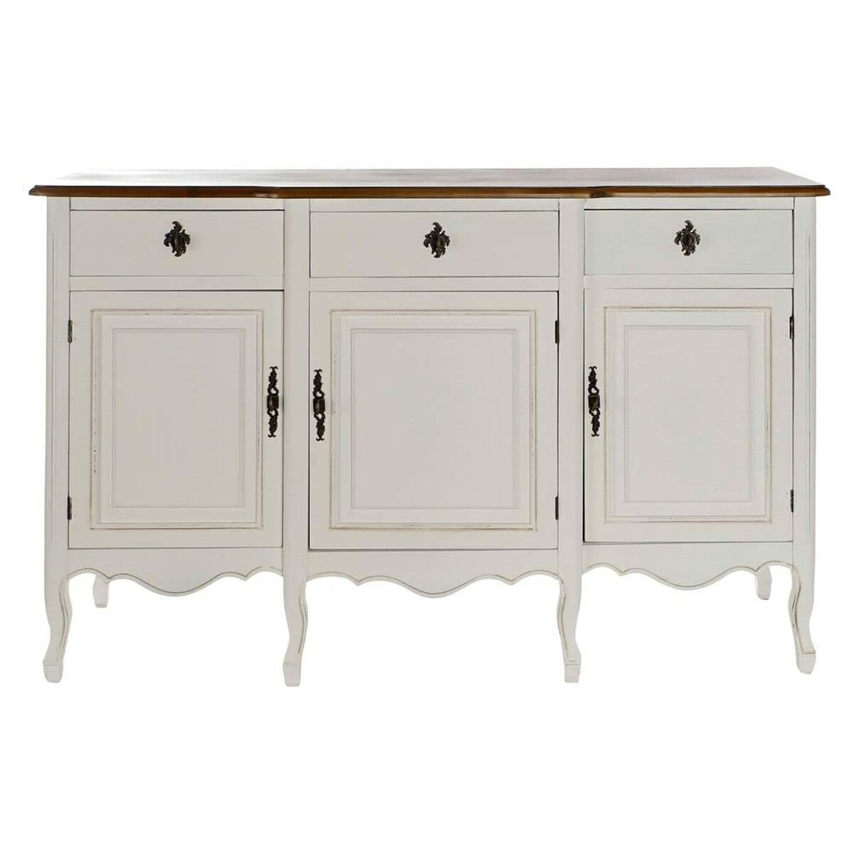 Skänk DKD Home Decor   140 x 45 x 90 cm Brun Vit Mörkbrun Paulowniaträ - 2