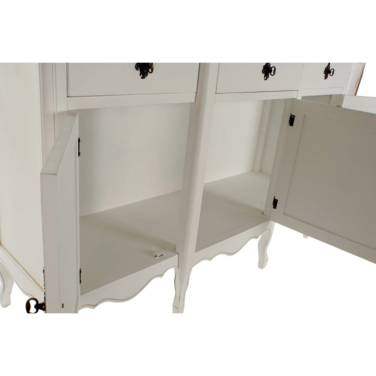 Skänk DKD Home Decor   140 x 45 x 90 cm Brun Vit Mörkbrun Paulowniaträ - 5