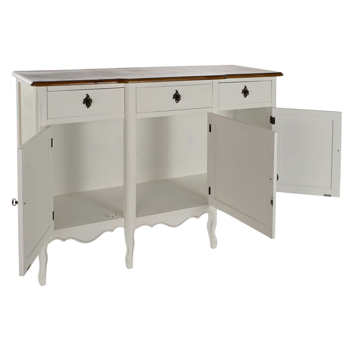 Skänk DKD Home Decor   140 x 45 x 90 cm Brun Vit Mörkbrun Paulowniaträ - 7