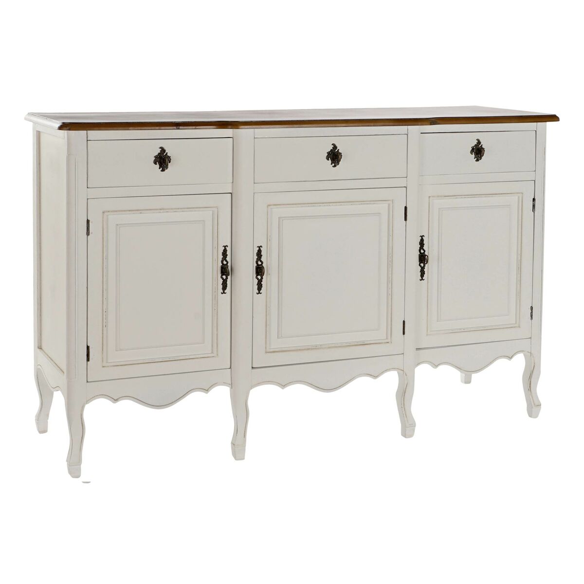Skänk DKD Home Decor   140 x 45 x 90 cm Brun Vit Mörkbrun Paulowniaträ - 3