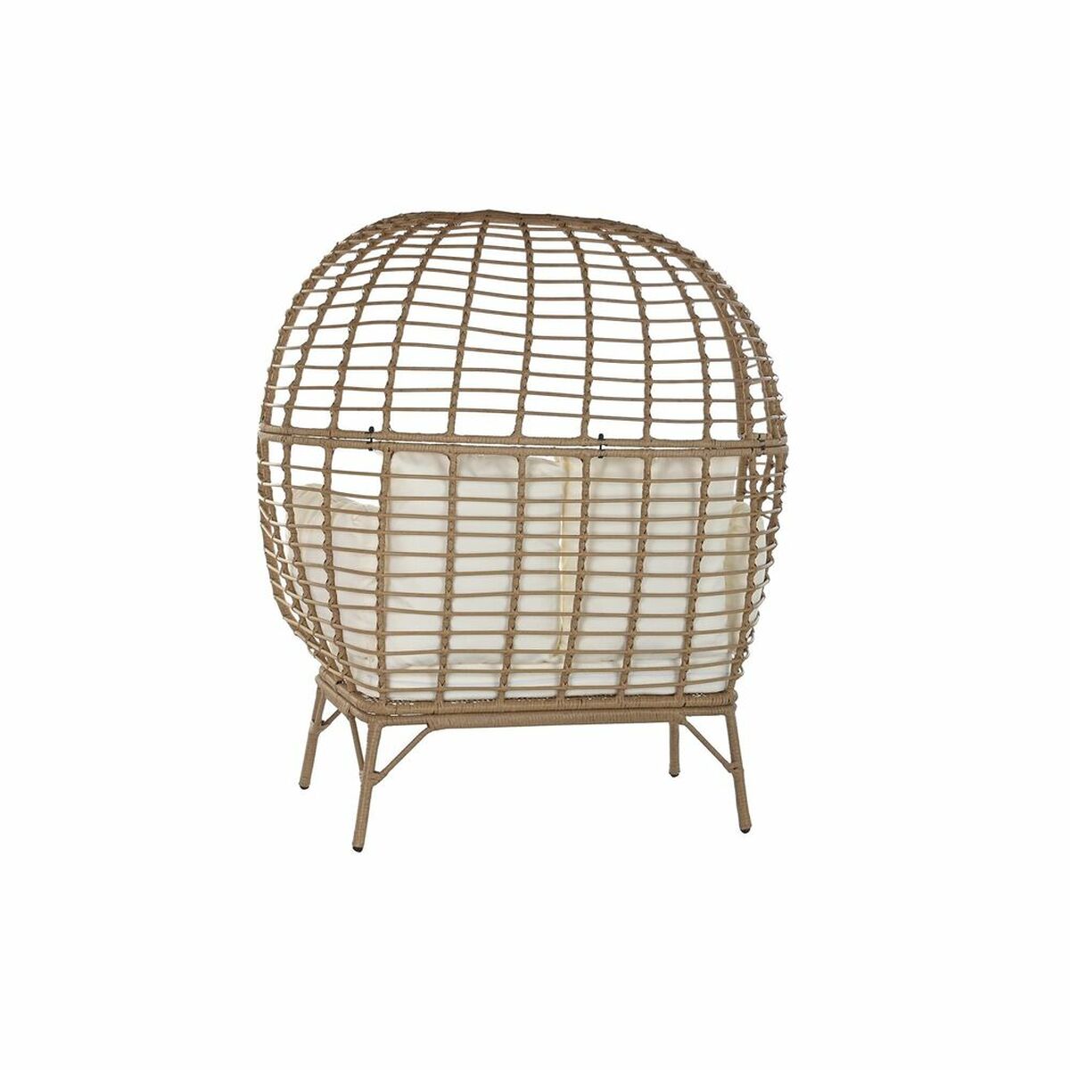 Trädgårdssoffa DKD Home Decor Vit Brun Stål syntetisk rattan 130 x 68 x 146 cm - 4
