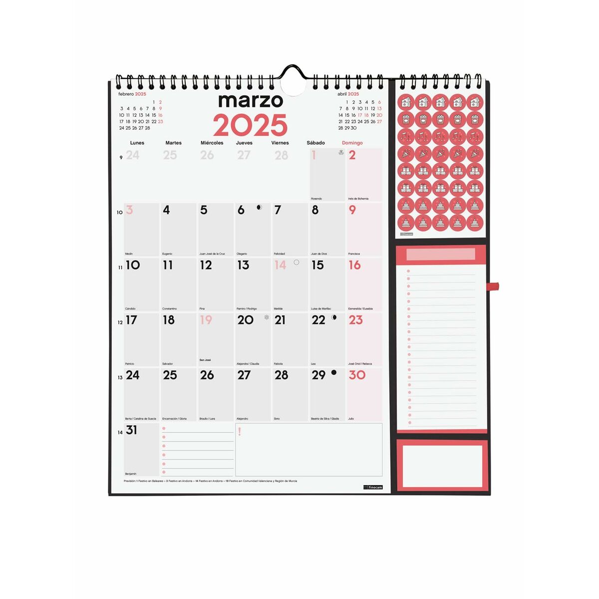 Väggkalender Finocam Papper 2025 21,5 x 32,5 cm - 3