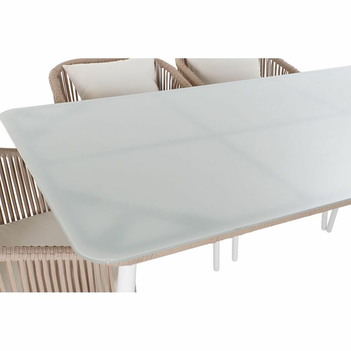 Bordsgrupp med stolar DKD Home Decor Beige 78 cm 163 x 95 x 6 cm - 2