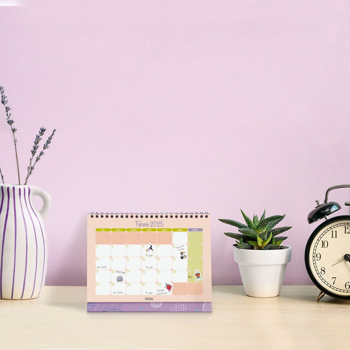 Skrivbordskalender Finocam TALKUAL Multicolour Papper 21 x 15 cm 2025 - 2