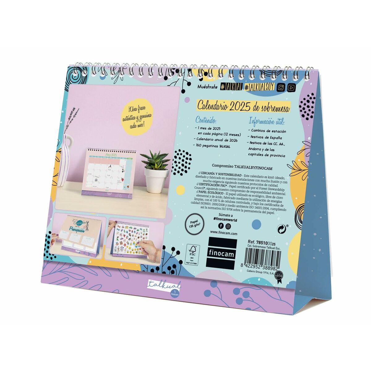 Skrivbordskalender Finocam TALKUAL Multicolour Papper 21 x 15 cm 2025 - 7