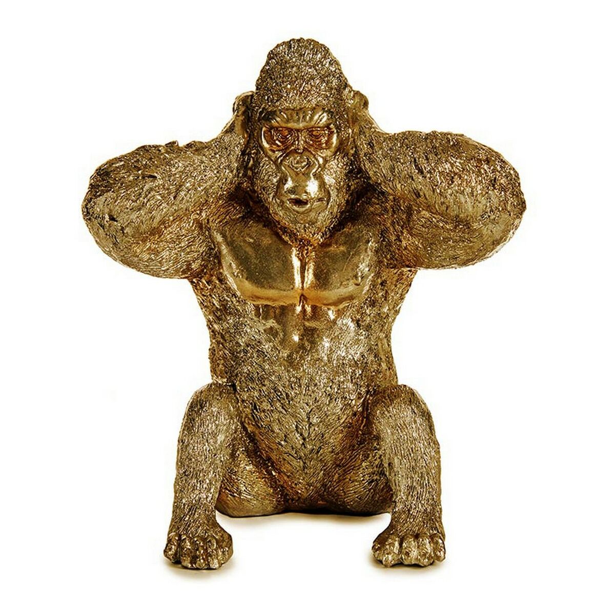 Prydnadsfigur Gorilla Gyllene 10 x 18 x 17 cm - 2