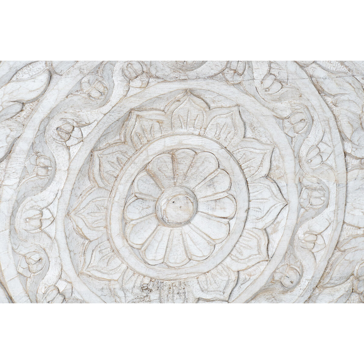 Kista DKD Home Decor Vit Mangoträ Mandala 150 x 43 x 50 cm - 5