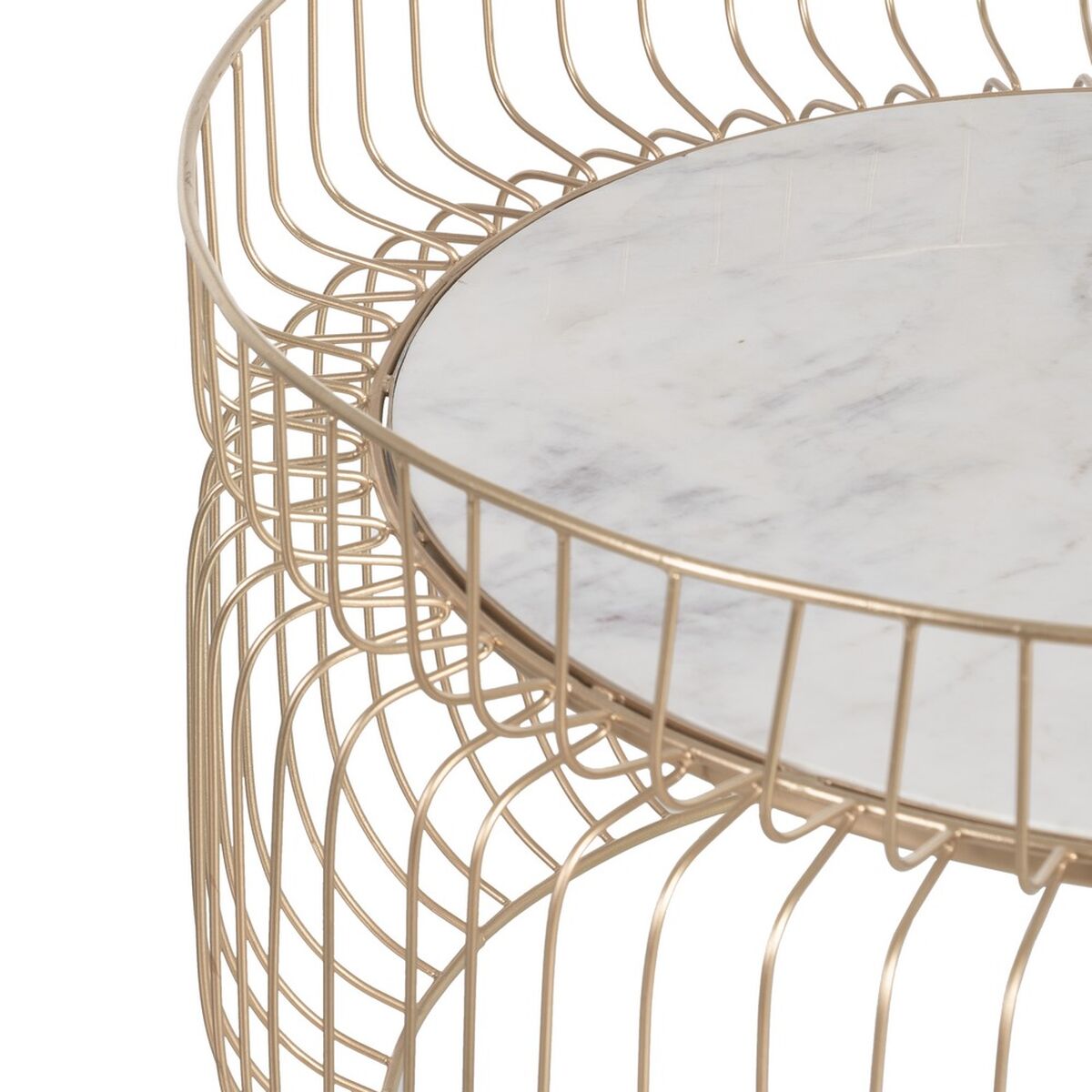 Soffbord Vit Gyllene 72 x 72 x 40 cm - 3