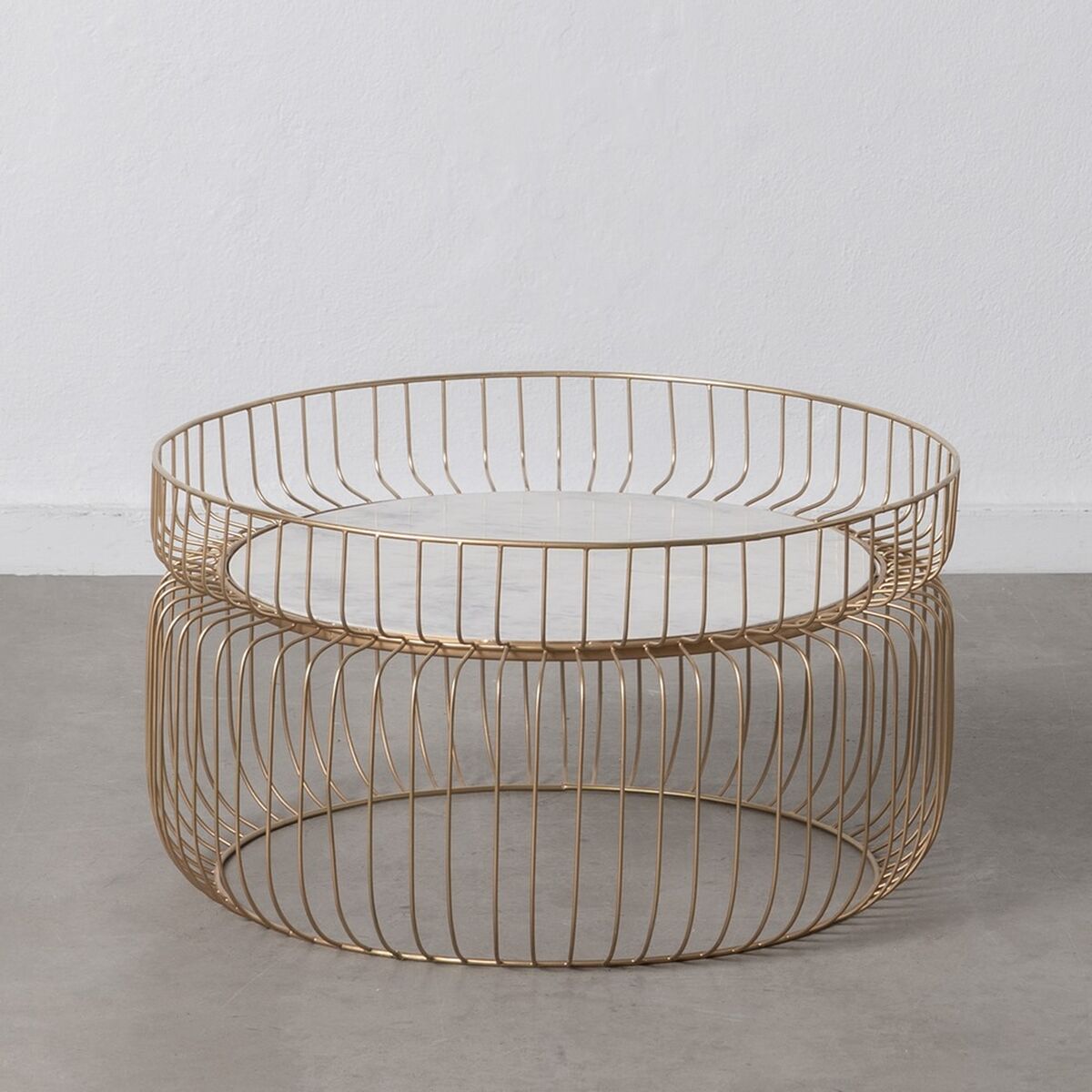Soffbord Vit Gyllene 72 x 72 x 40 cm - 2