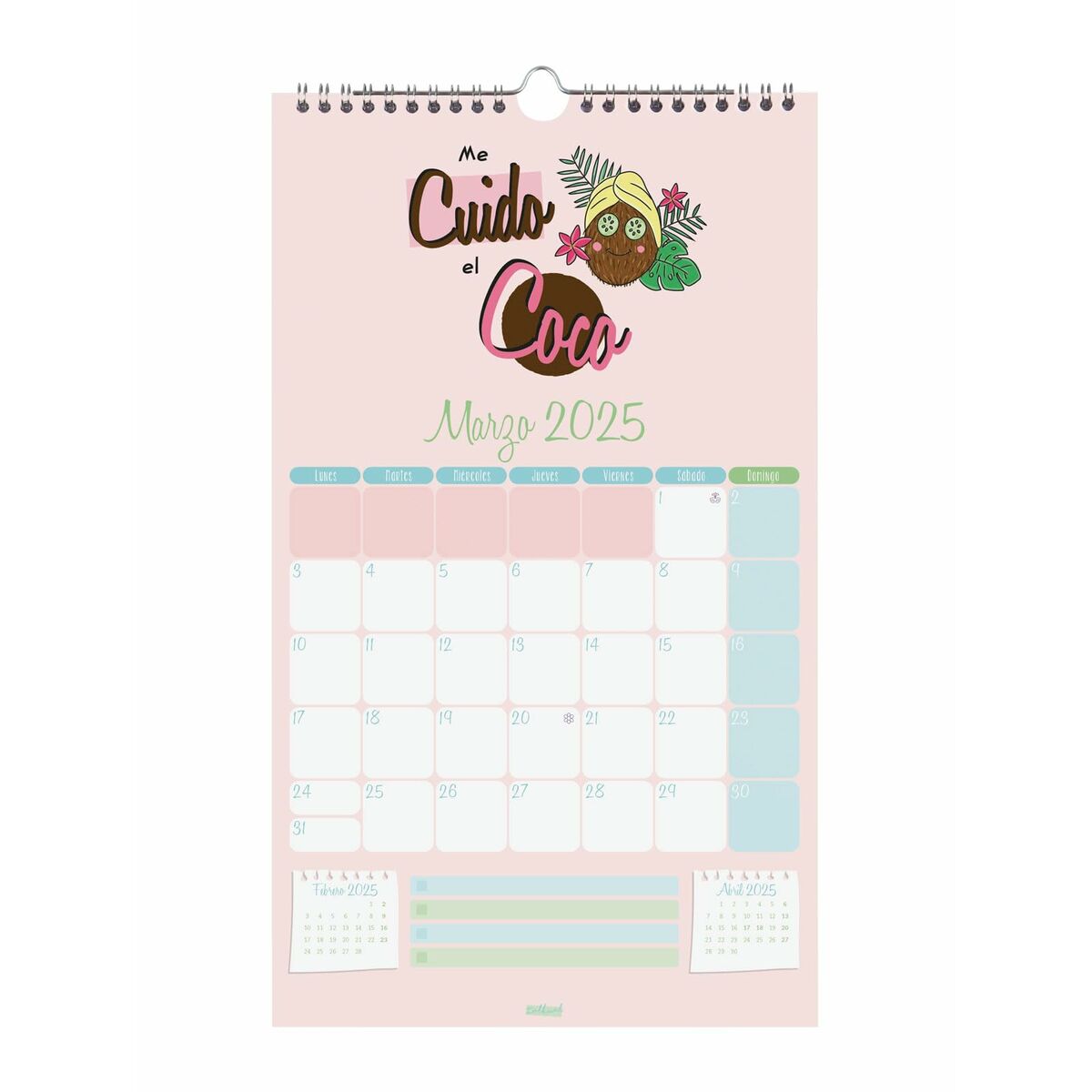 Väggkalender Finocam TALKUAL Vit Papper 2025 21 x 36 cm - 3