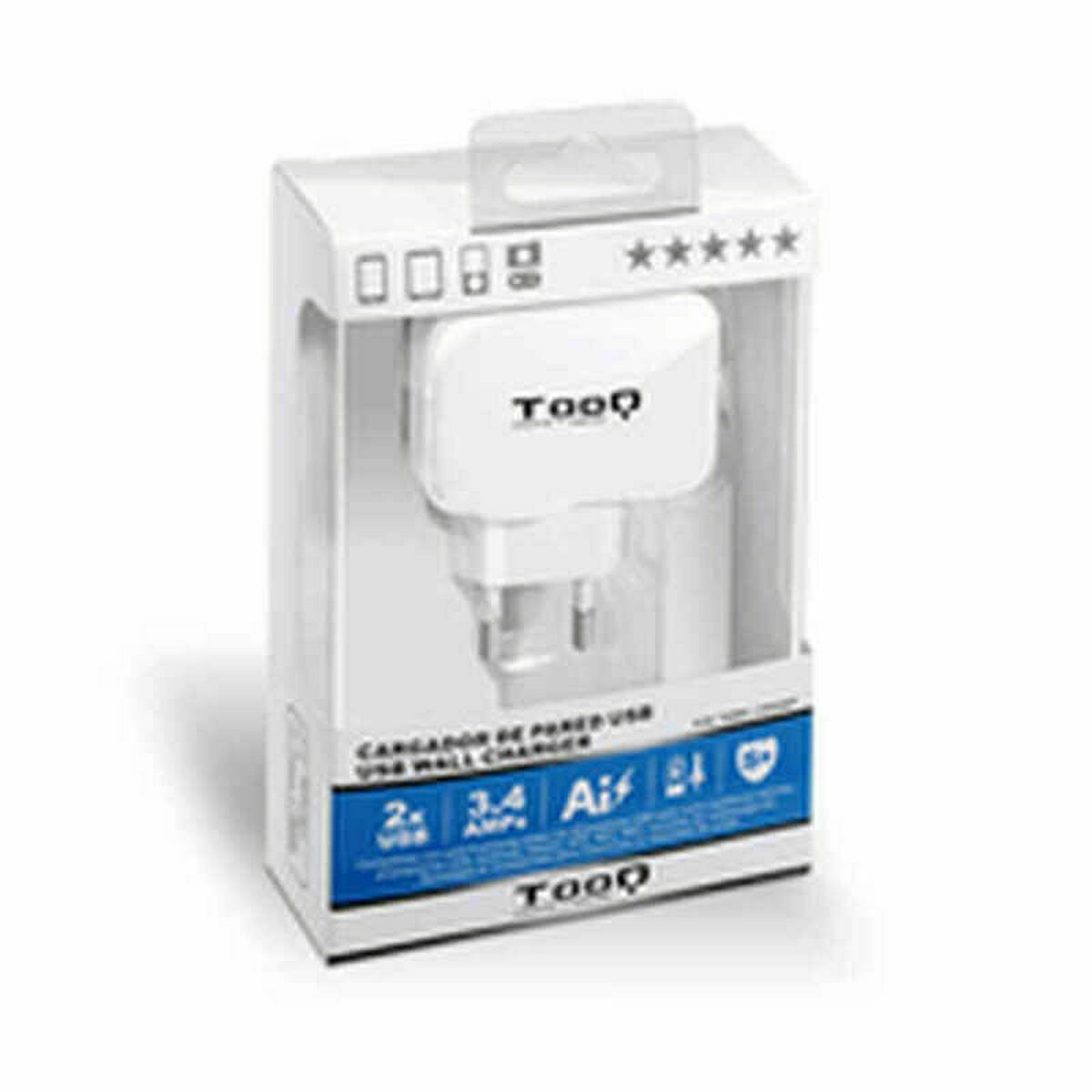 Väggladdare TooQ TQWC-1S02WT Vit 17 W