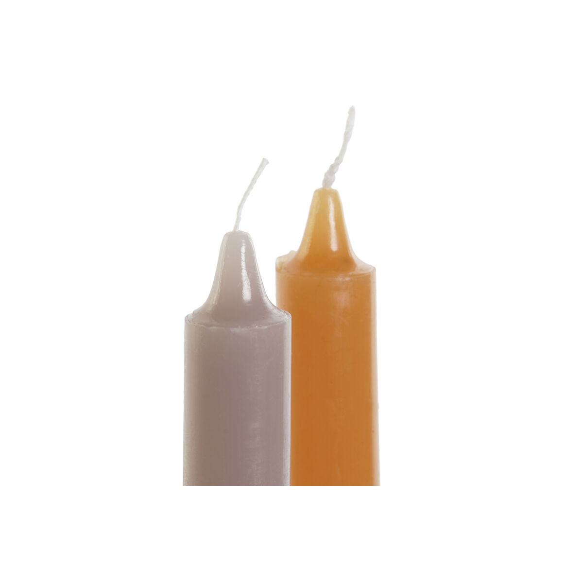 Set med levande ljus DKD Home Decor Grå Orange 2 x 2 x 20 cm 4 Delar (2 antal) - 6